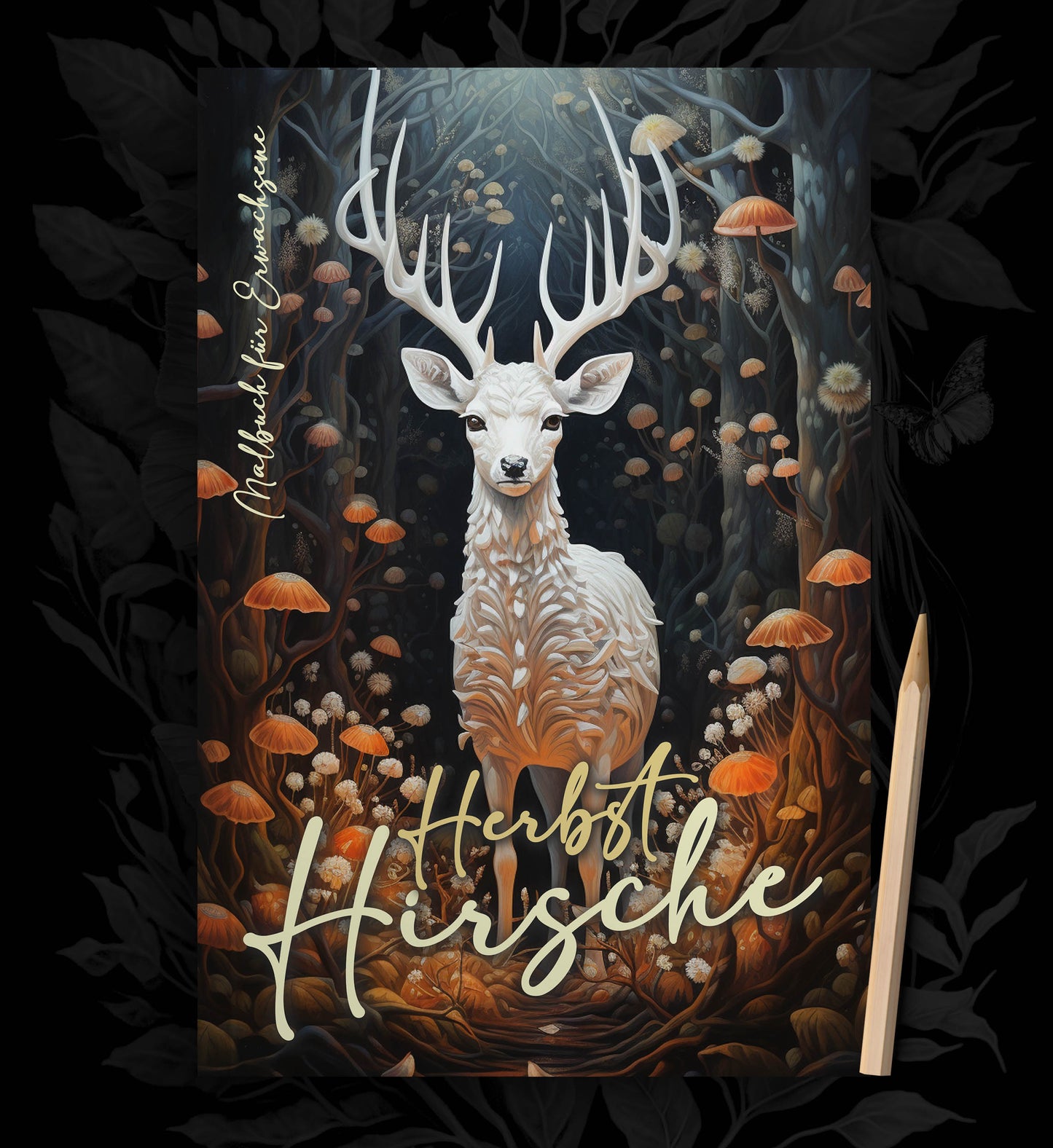 Herbst Hirsche Malbuch Graustufen (Buchdruck)