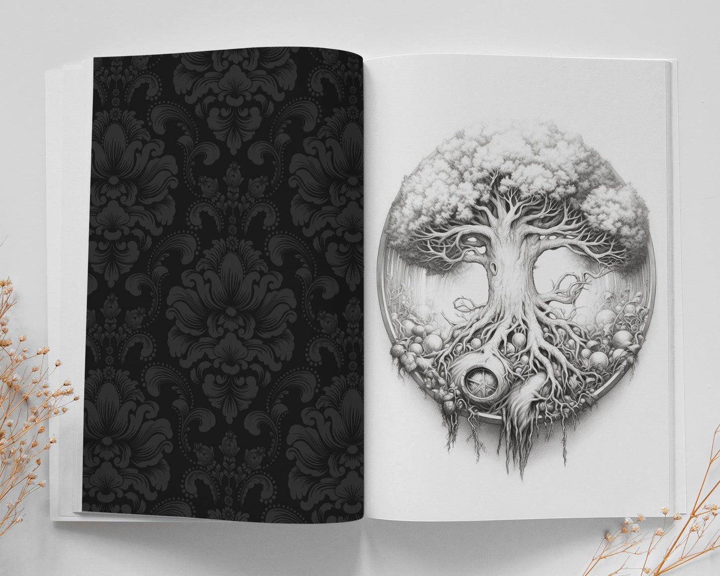 Bäume Malbuch für Erwachsene Graustufen (Buchdruck) - Monsoon Publishing