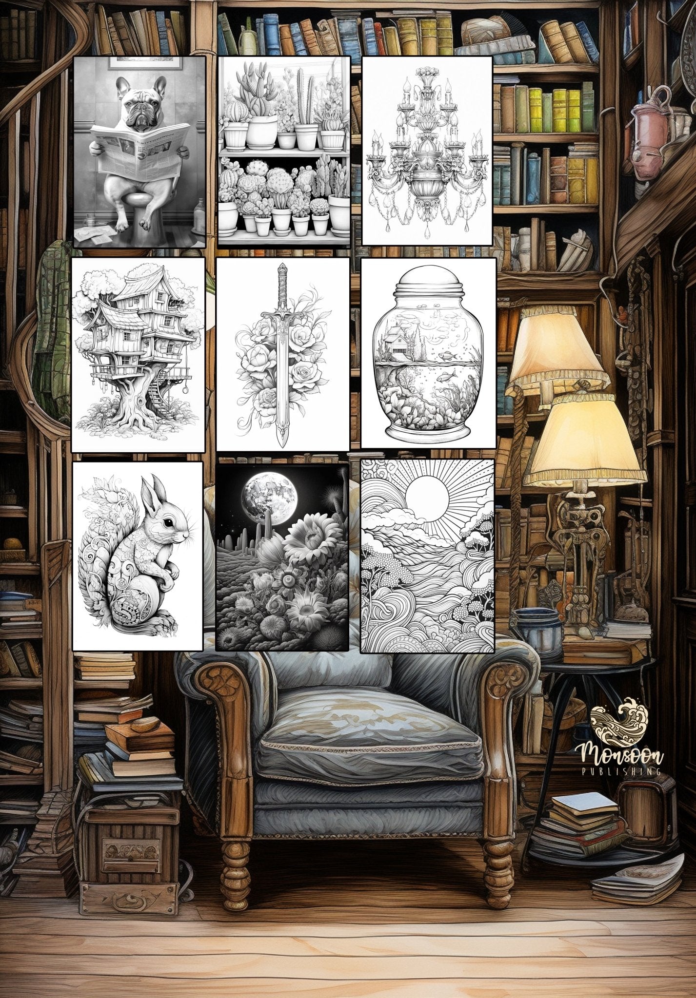 Best of Mix Malbuch Graustufen (Digital ) - Monsoon Publishing
