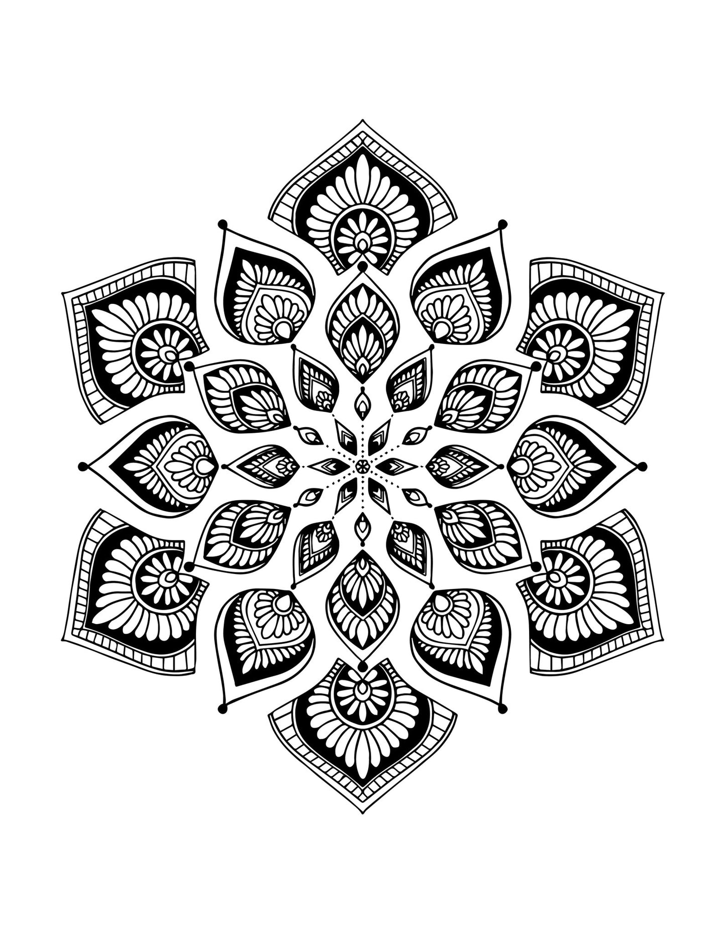 Blumen Mandalas Malbuch für Erwachsene (Digital) - Monsoon Publishing