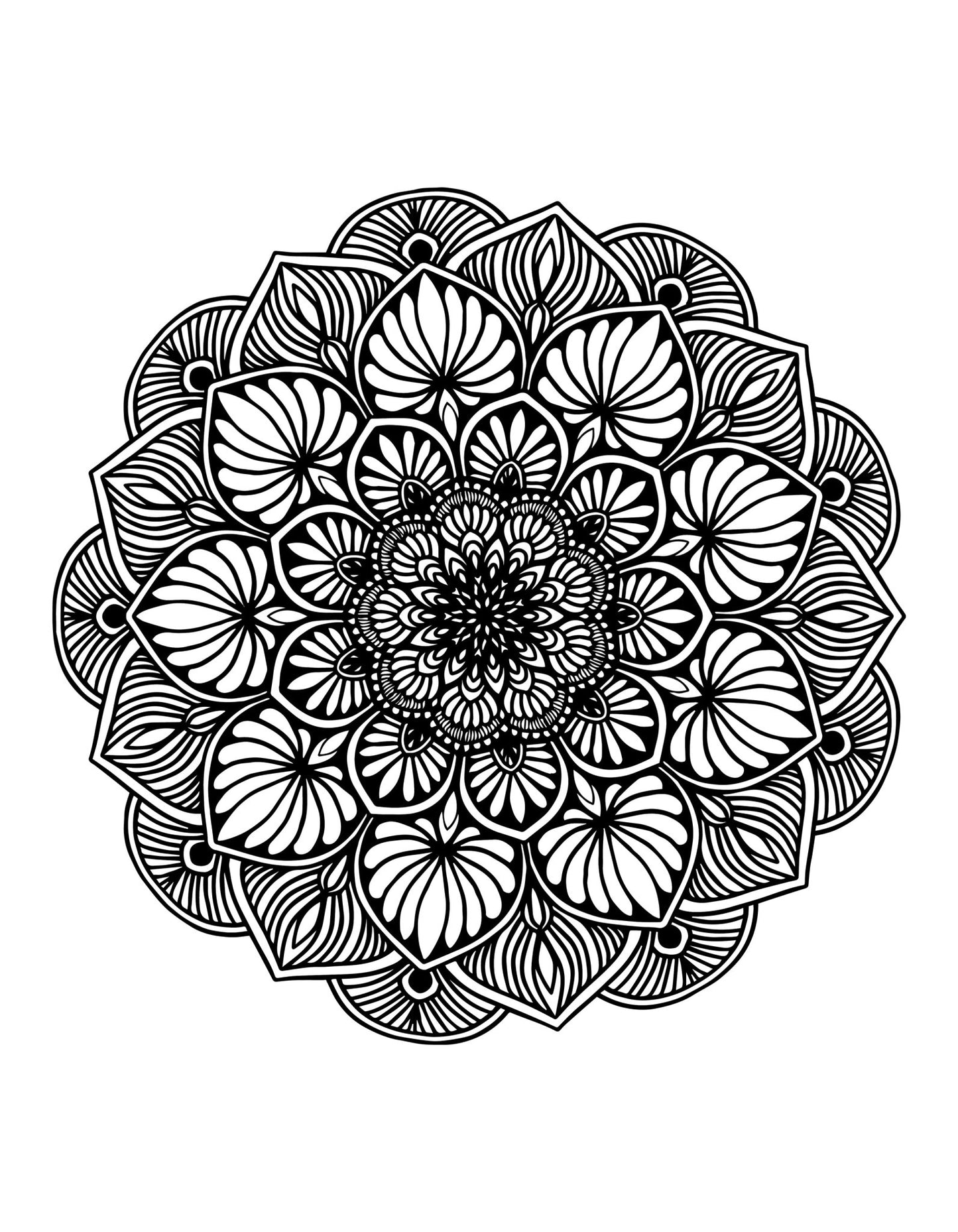 Blumen Mandalas Malbuch für Erwachsene (Digital) - Monsoon Publishing