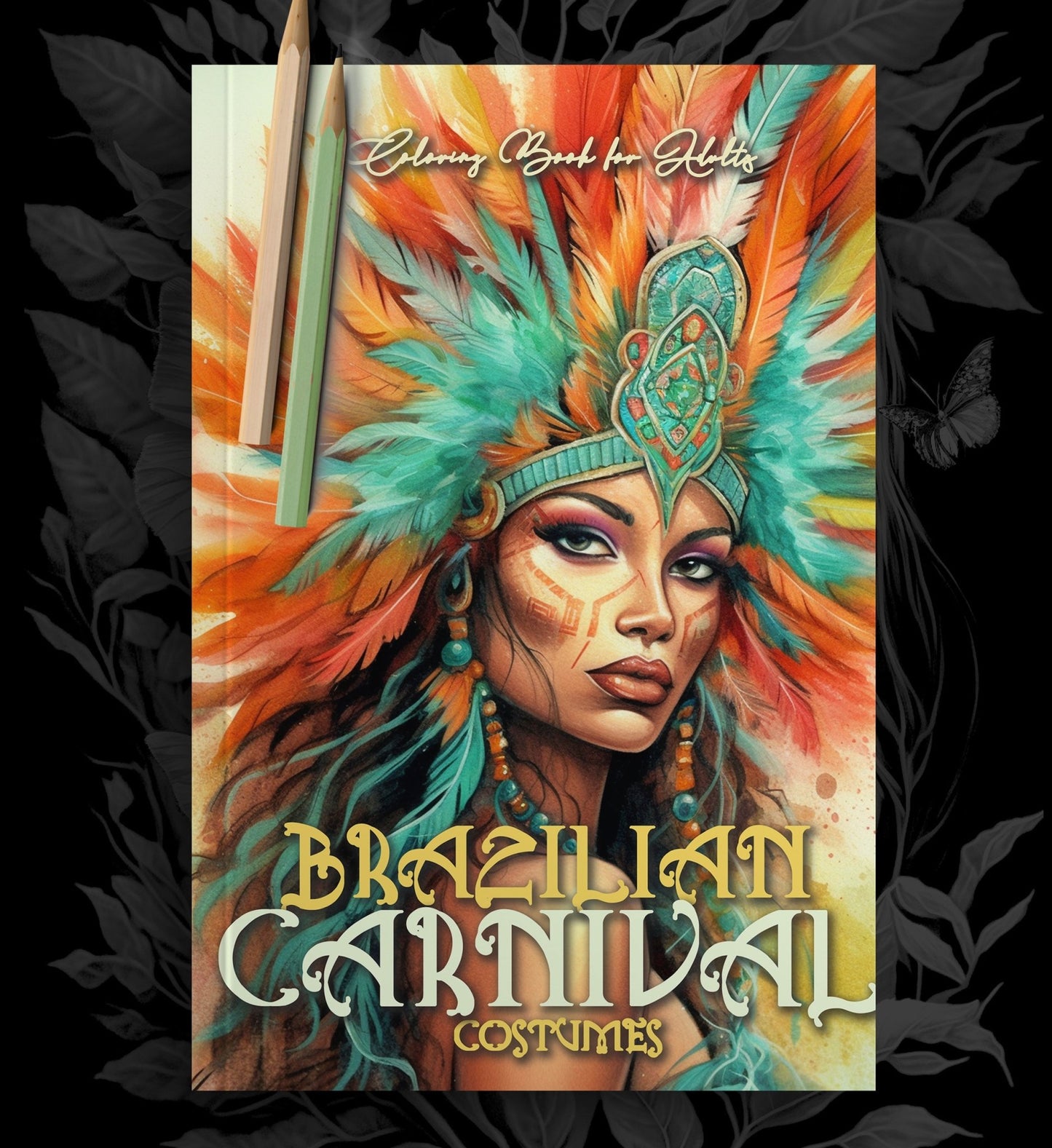Brasilianischer Karneval Malbuch Graustufen (Buchdruck) - Monsoon Publishing