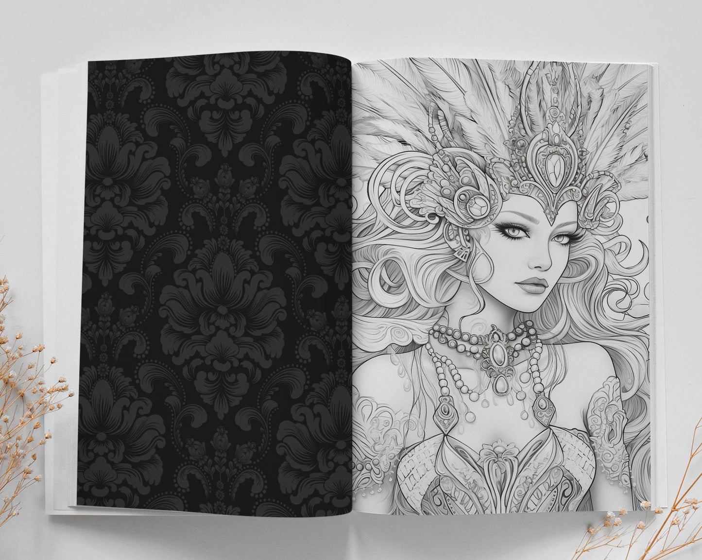 Brasilianischer Karneval Malbuch Graustufen (Buchdruck) - Monsoon Publishing