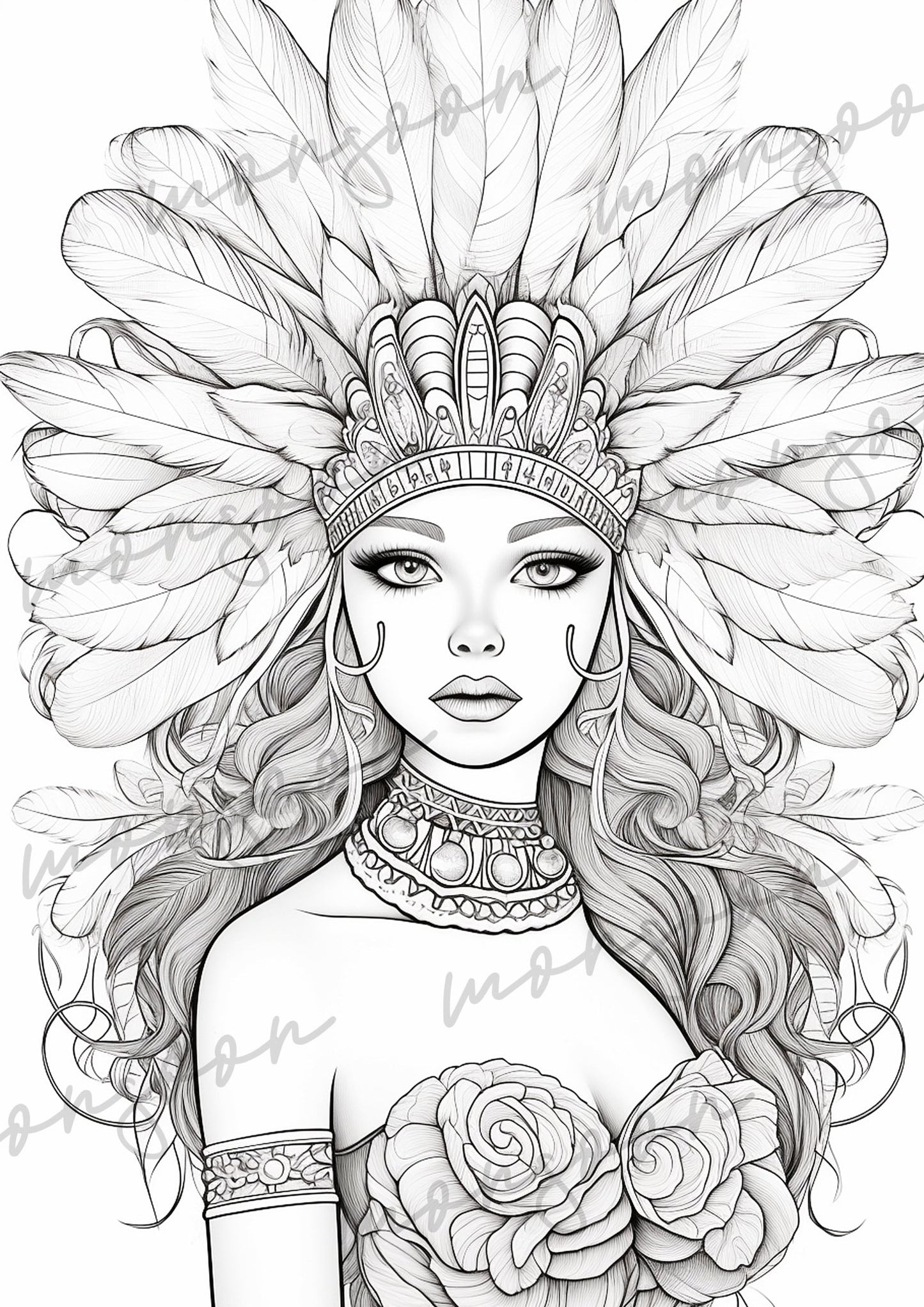 Brasilianisches Karneval Malbuch Graustufen (Digital) - Monsoon Publishing