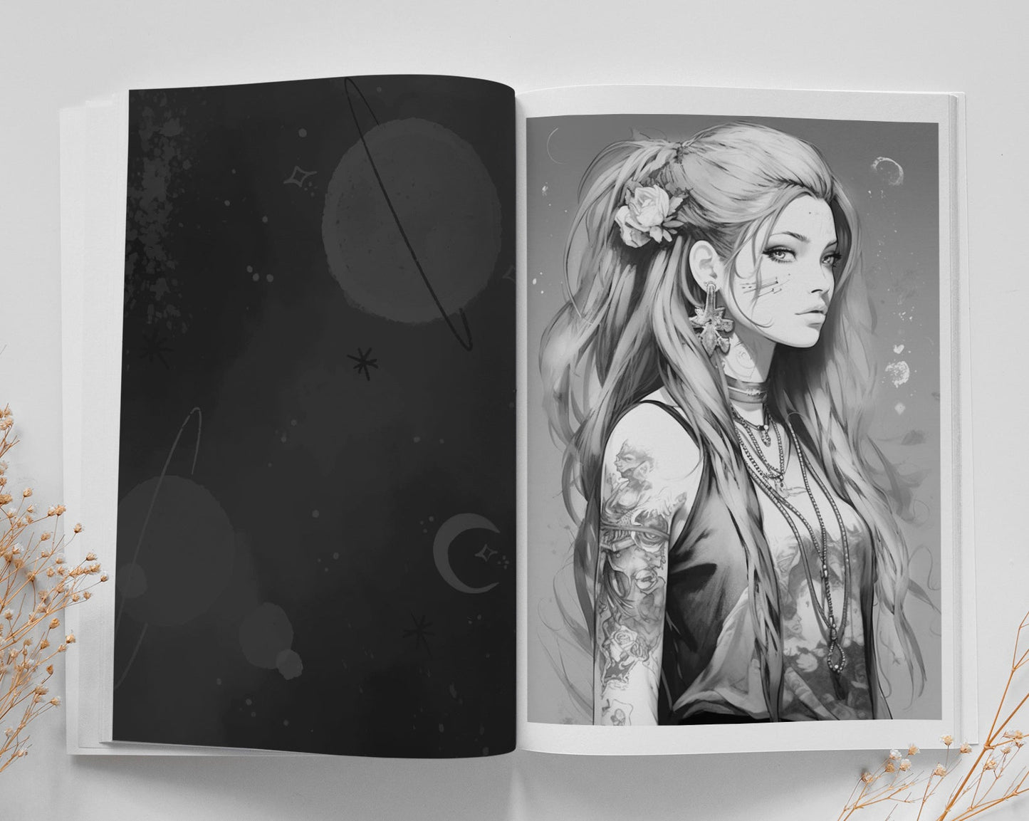 Celestial Punk Malbuch Graustufen (Buchdruck) - Monsoon Publishing