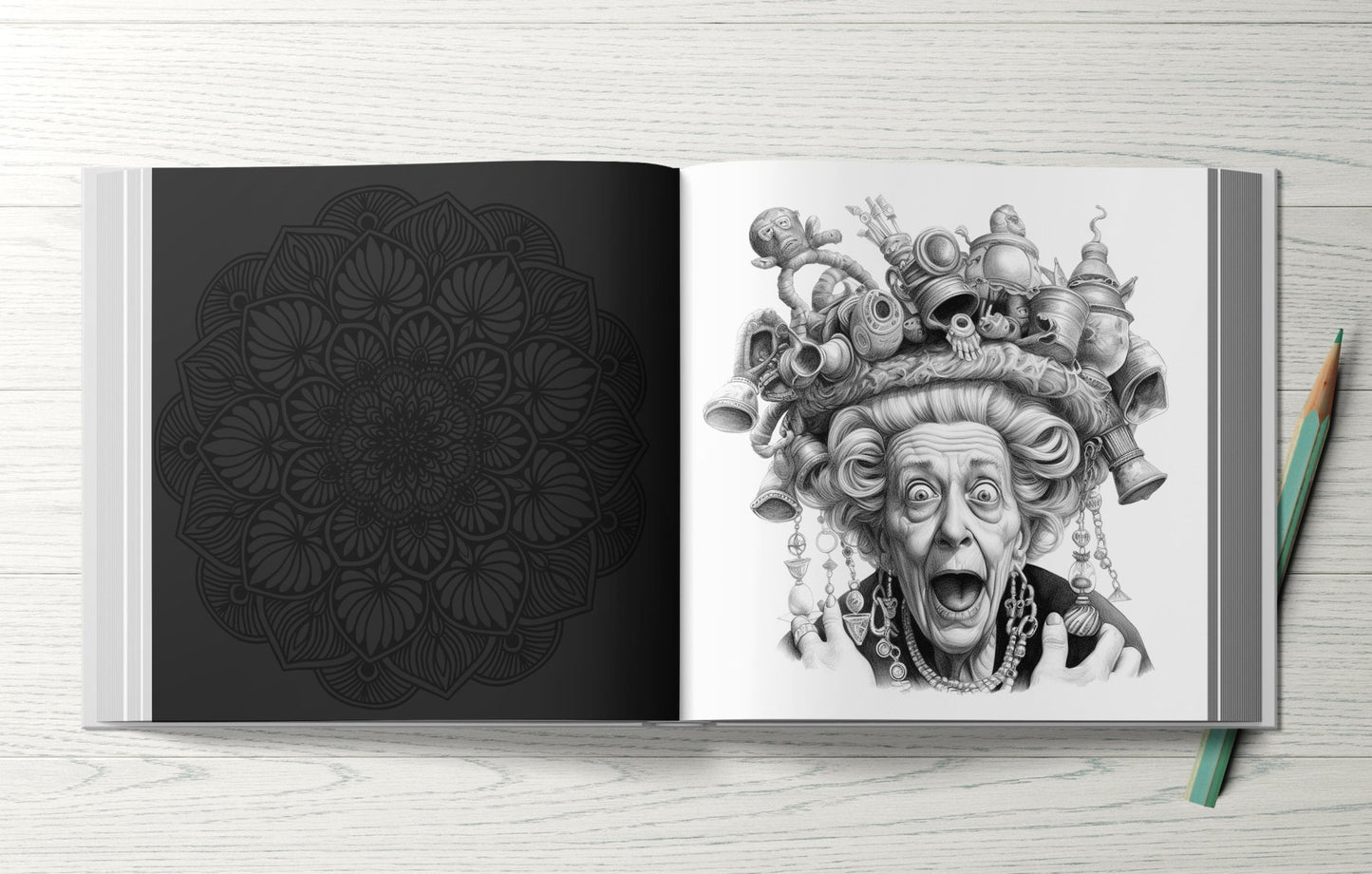 Crazy Grossmütter Malbuch Graustufen (Buchdruck) - Monsoon Publishing