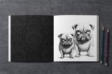 Grantige Hunde Graustufen Malbuch (Buchdruck)