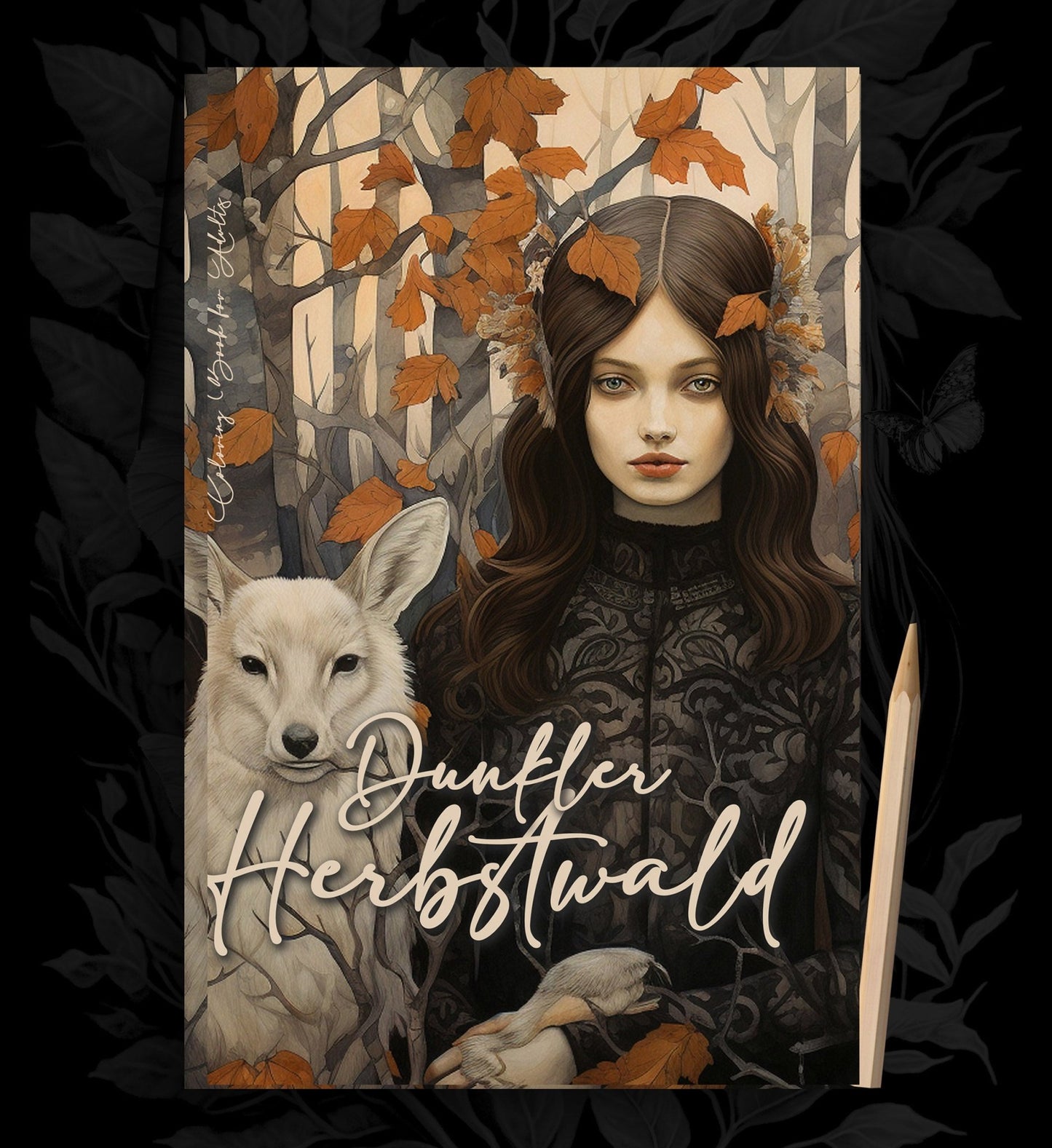 Dunkler Herbstwald Malbuch Graustufen (Buchdruck) - Monsoon Publishing