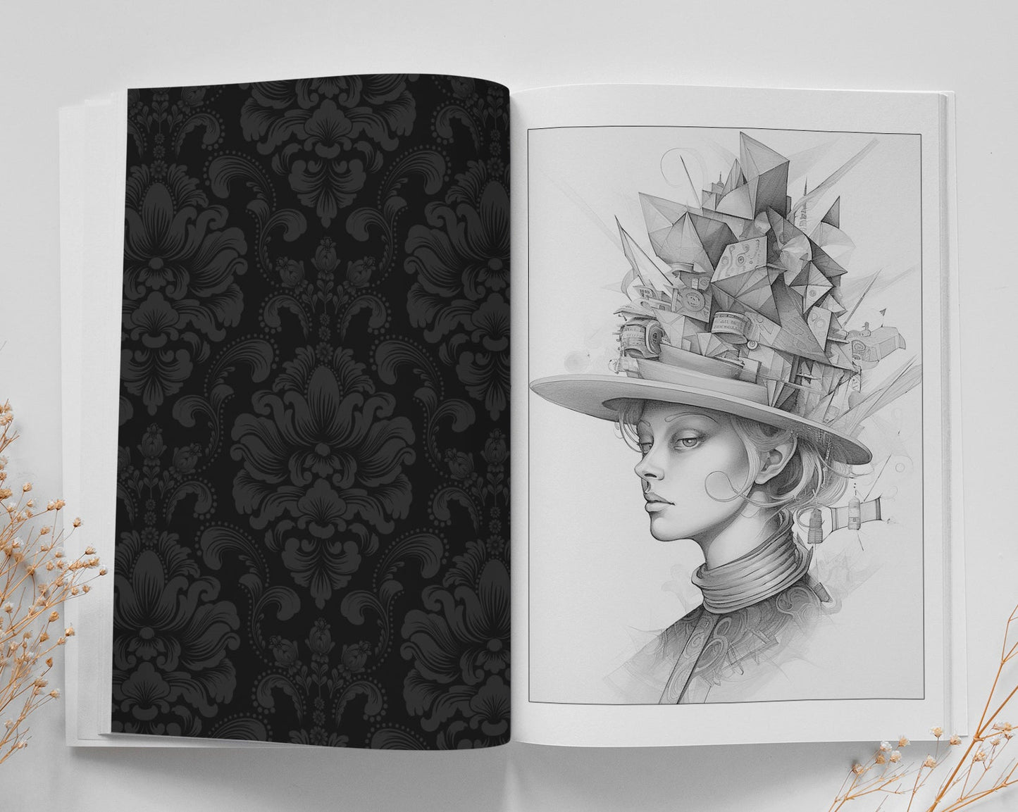 Fantasy Hüte Malbuch Graustufen (Buchdruck) - Monsoon Publishing