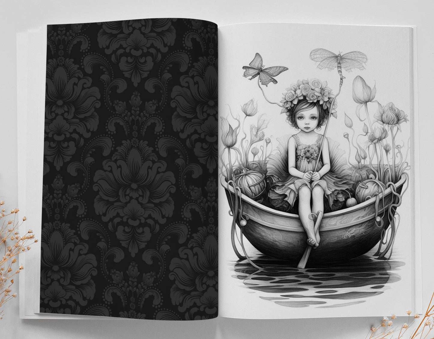 Feen Malbuch für Erwachsene Graustufen (Digital) - Monsoon Publishing