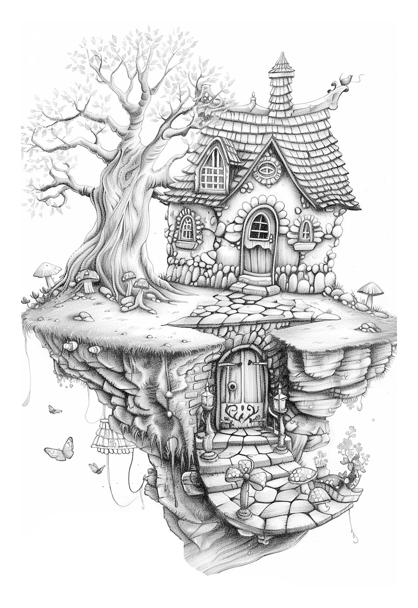 Fliegende Feen Häuschen Malbuch (Digital) - Monsoon Publishing