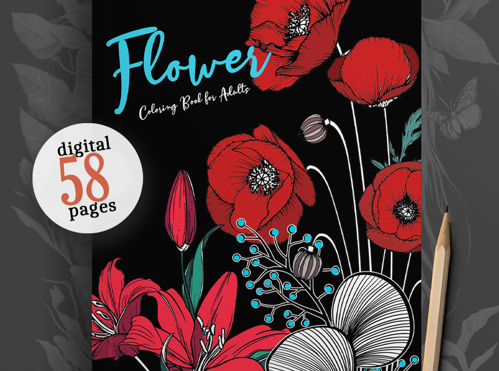 Blumen Malbuch für Erwachsene (Digital)