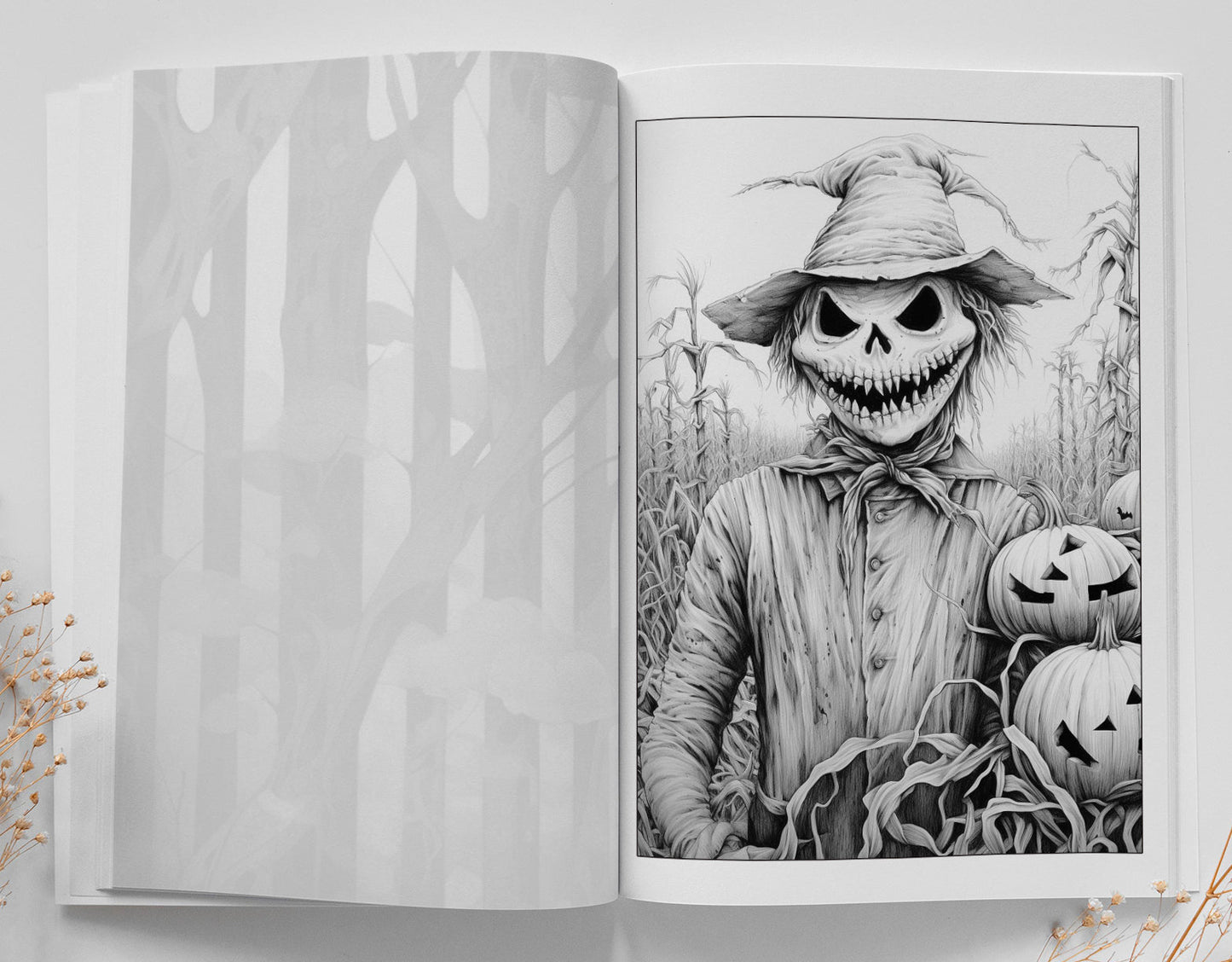 Halloween Malbuch Graustufen (Buchdruck) - Monsoon Publishing