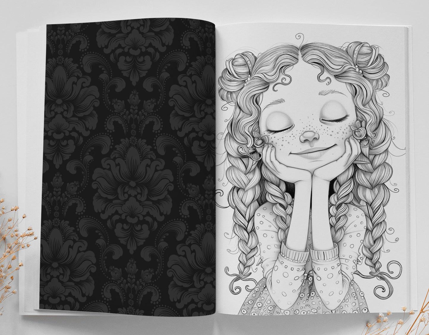 Happy Dreamer Portraits Malbuch Graustufen (Buchdruck) - Monsoon Publishing