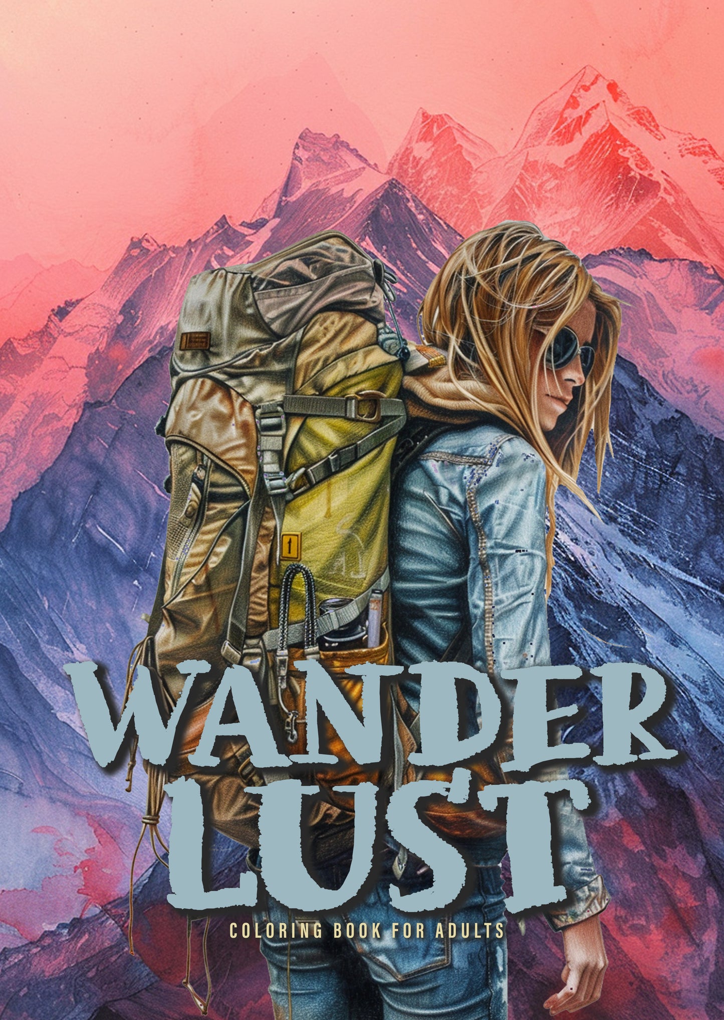 Wanderlust Malbuch Graustufen (Buchdruck)