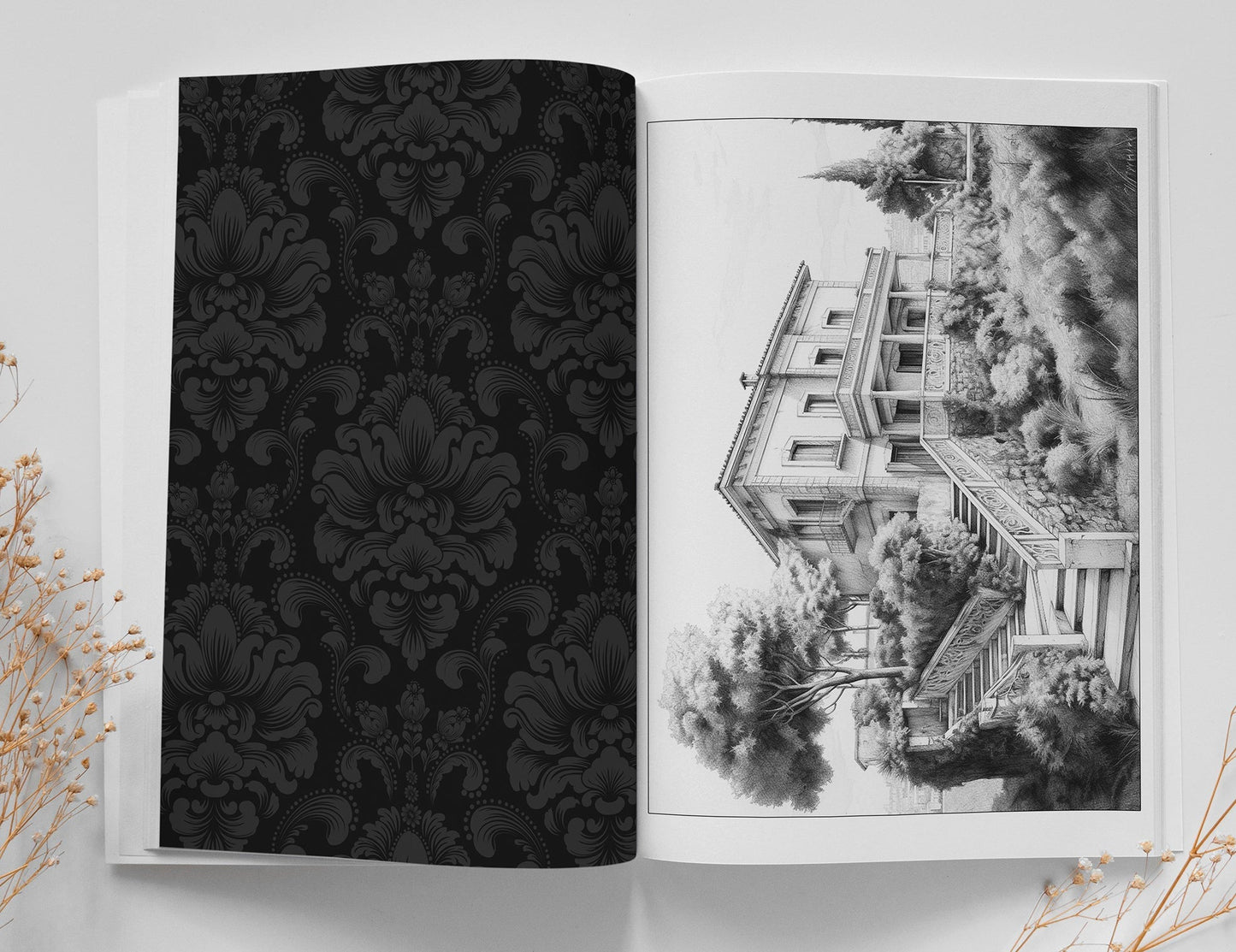 Italienische Villen Graustufen Malbuch (Digital) - Monsoon Publishing