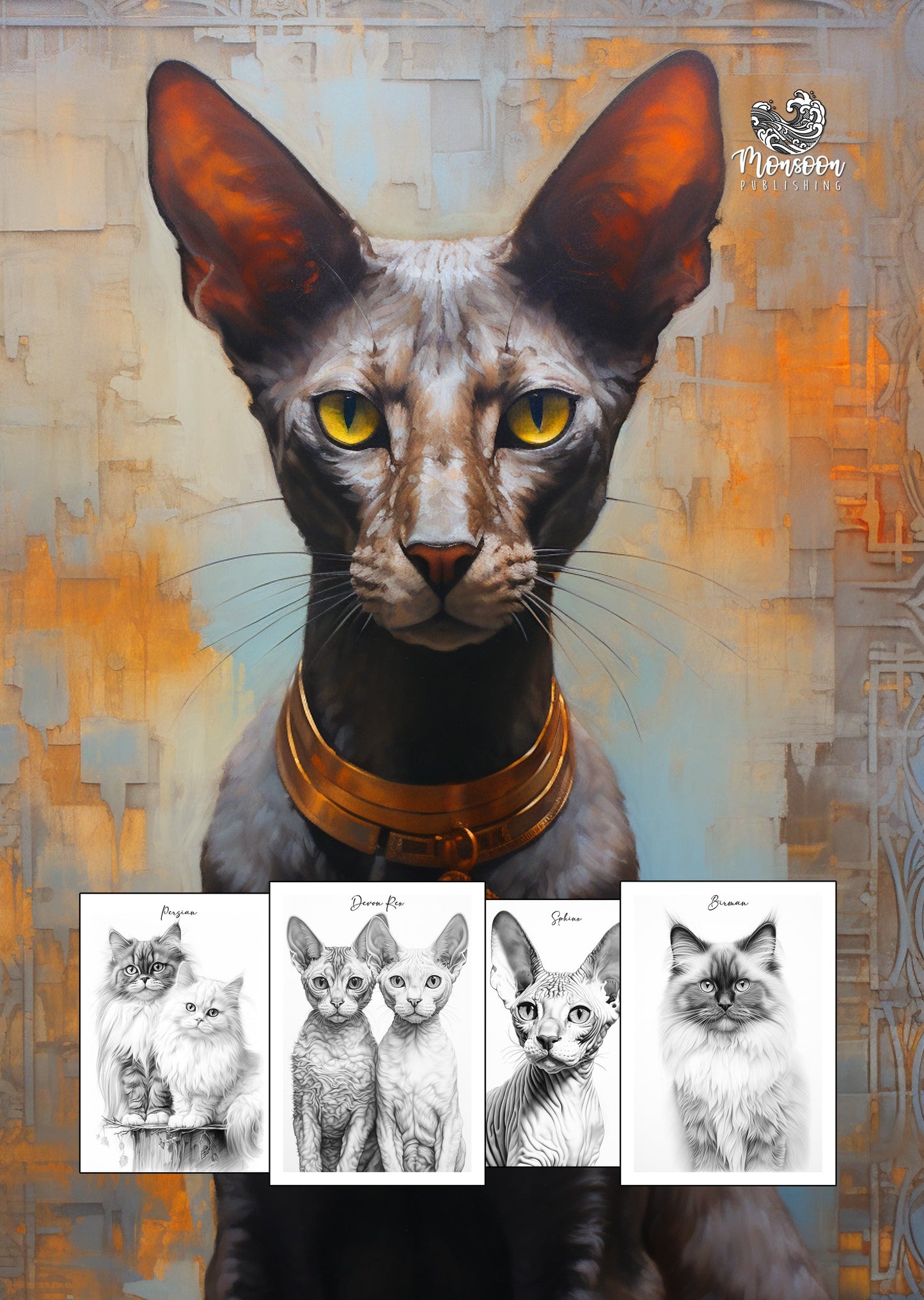 katzenrassen katzen malbuch für erwachsene graustufen von monsoon publishing
