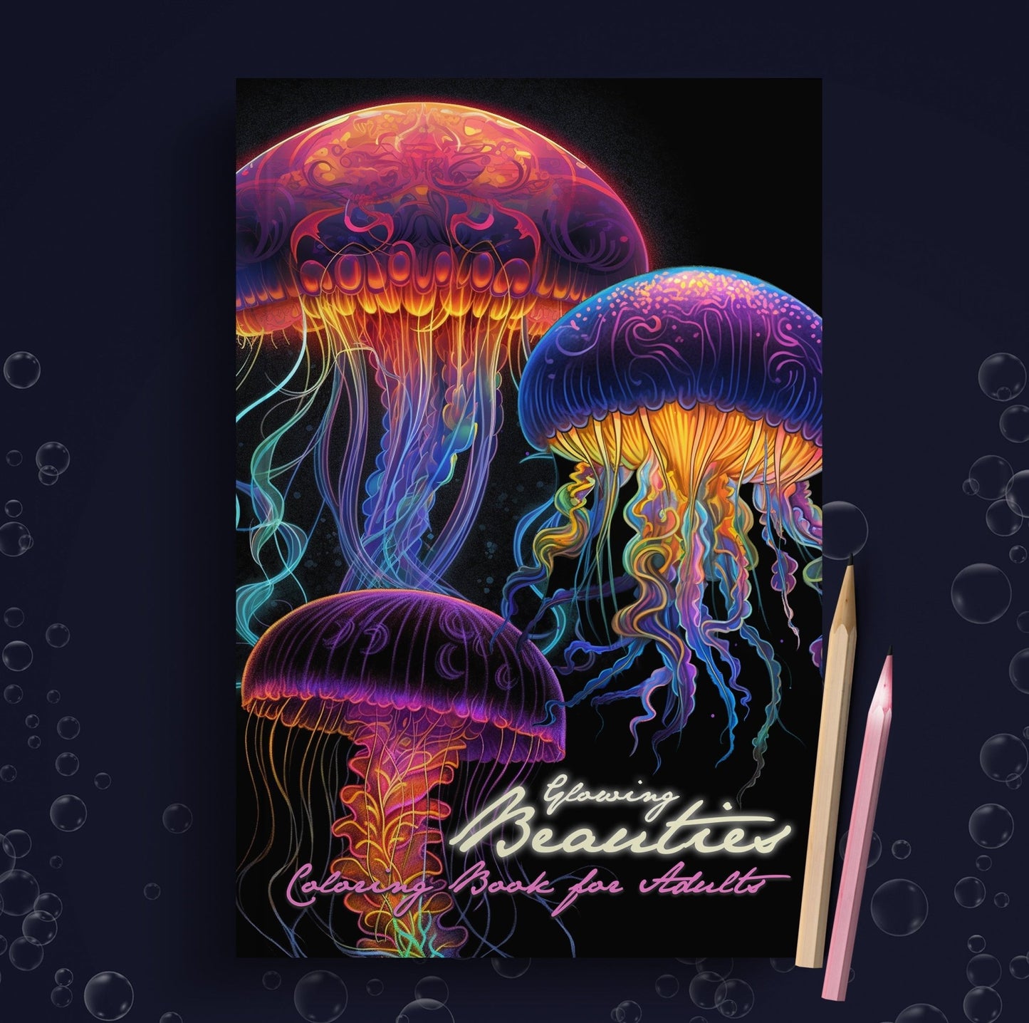 Tiefsee Quallen Ozean Graustufen Malbuch (Digital) - Monsoon Publishing