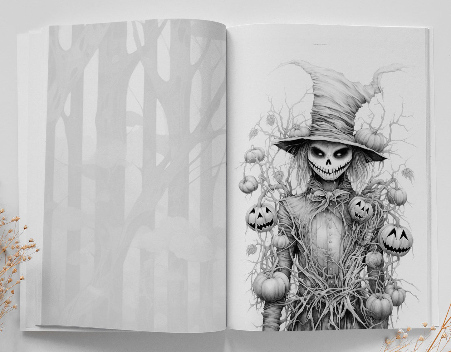 Vogelscheuchen Malbuch Graustufen (Digital) - Monsoon Publishing