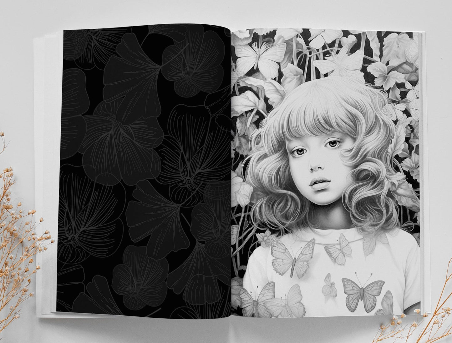 Waldmädchen Graustufen Malbuch (Digital) - Monsoon Publishing