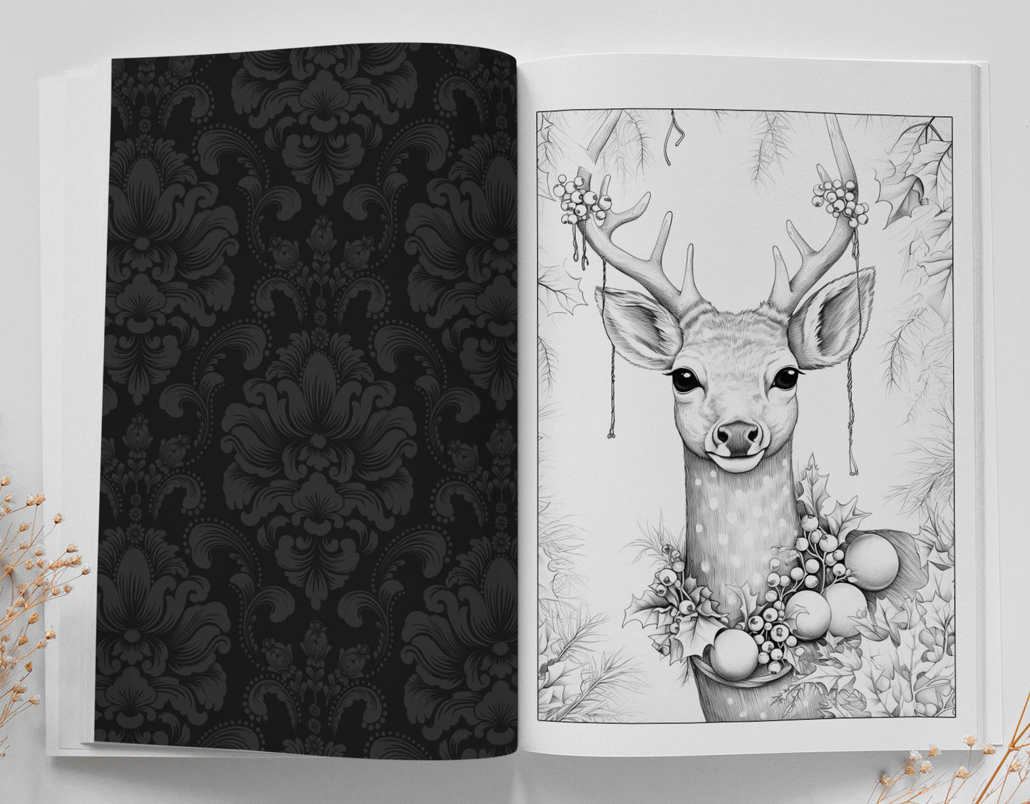 Weihnachts - Tiere Malbuch Graustufen (Buchdruck) - Monsoon Publishing