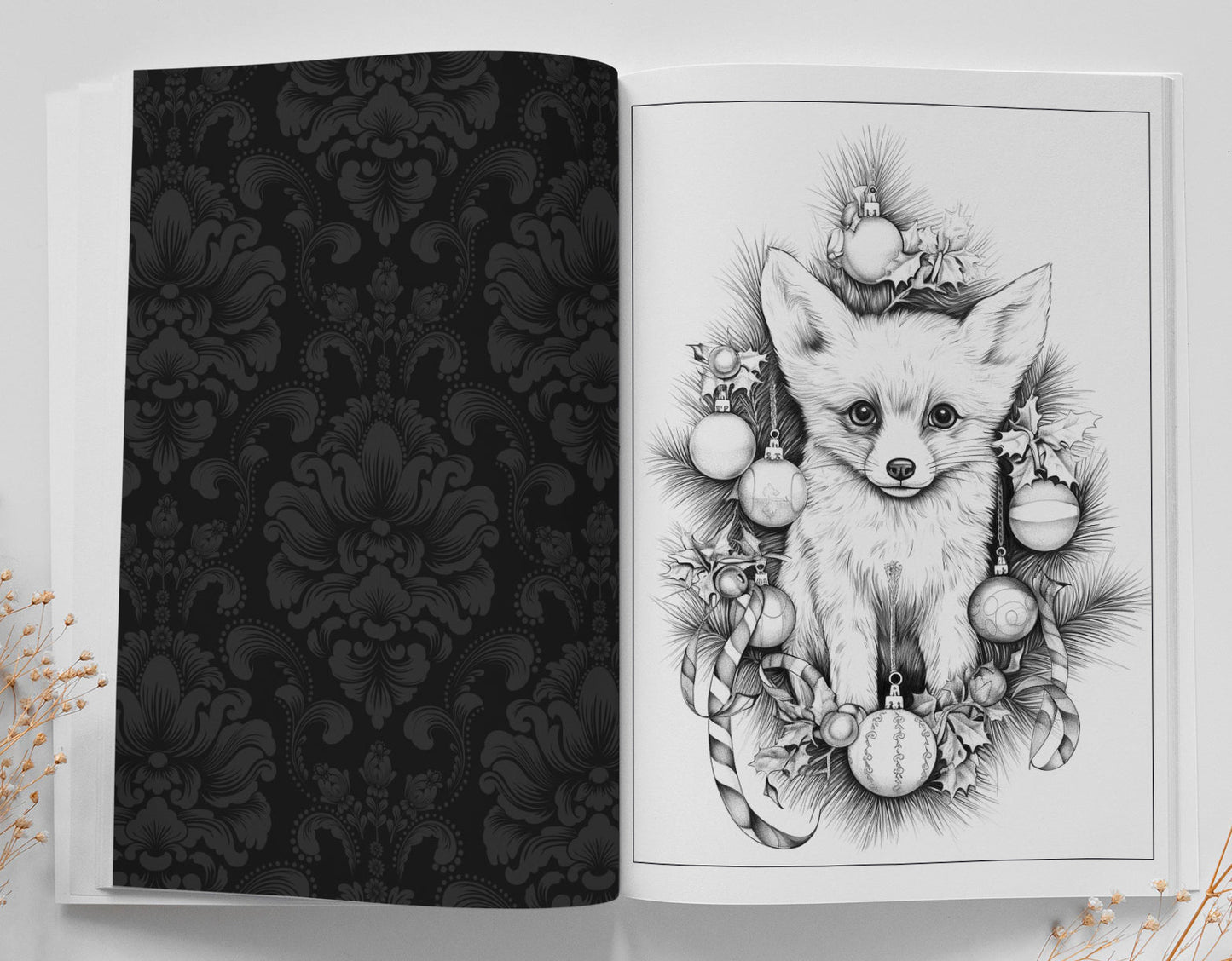 Weihnachts - Tiere Malbuch Graustufen (Buchdruck) - Monsoon Publishing