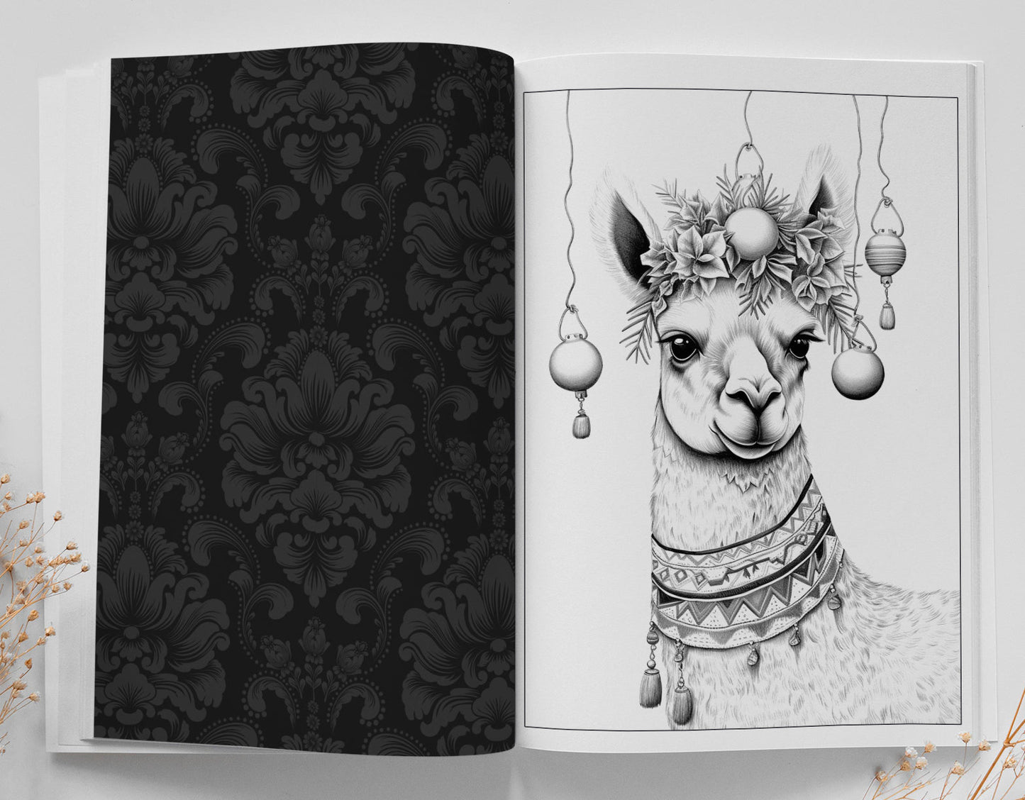 Weihnachts - Tiere Malbuch Graustufen (Buchdruck) - Monsoon Publishing