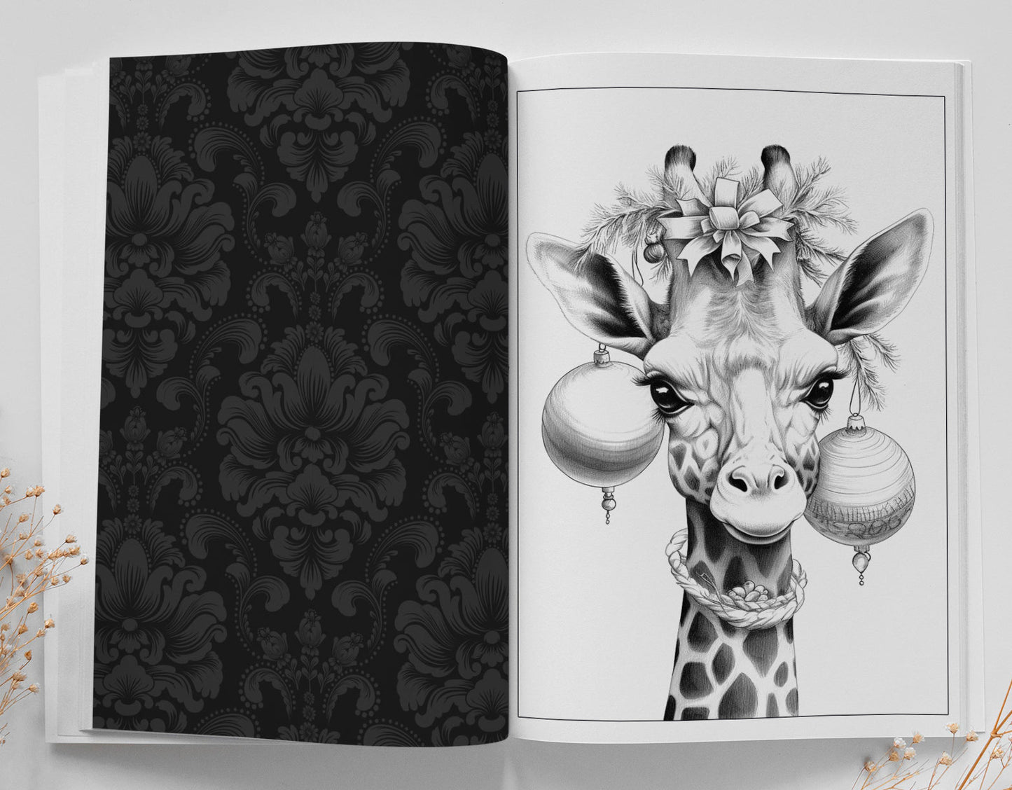 Weihnachts - Tiere Malbuch Graustufen (Buchdruck) - Monsoon Publishing