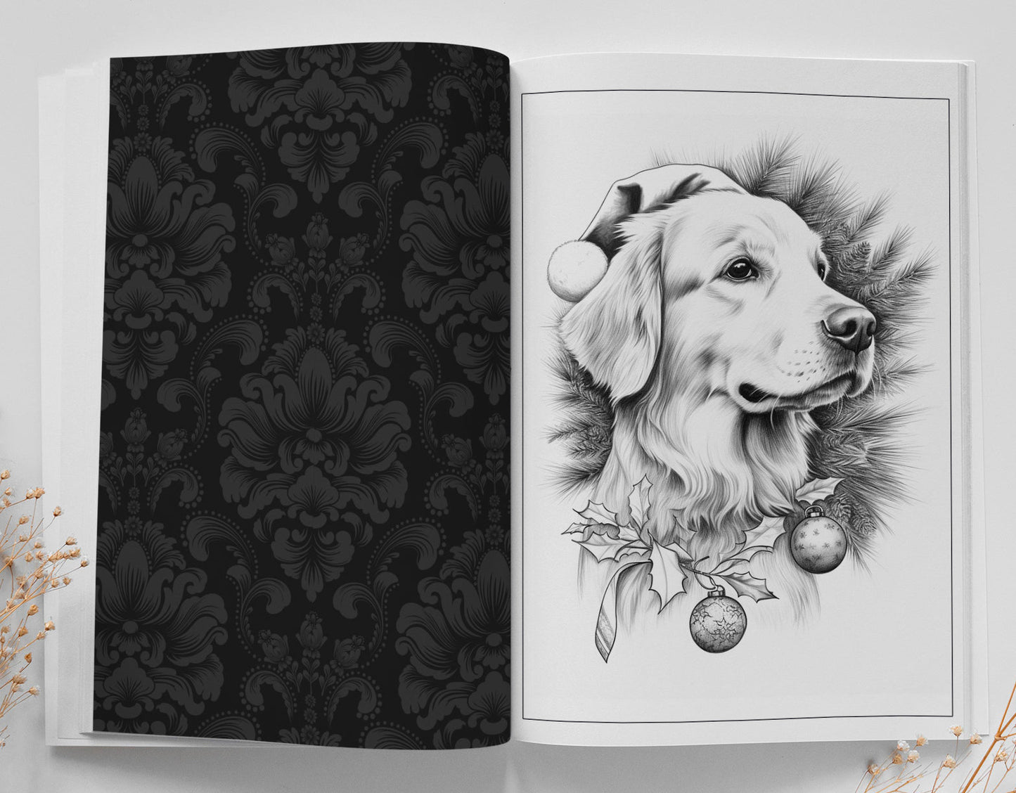 Weihnachts - Tiere Malbuch Graustufen (Buchdruck) - Monsoon Publishing