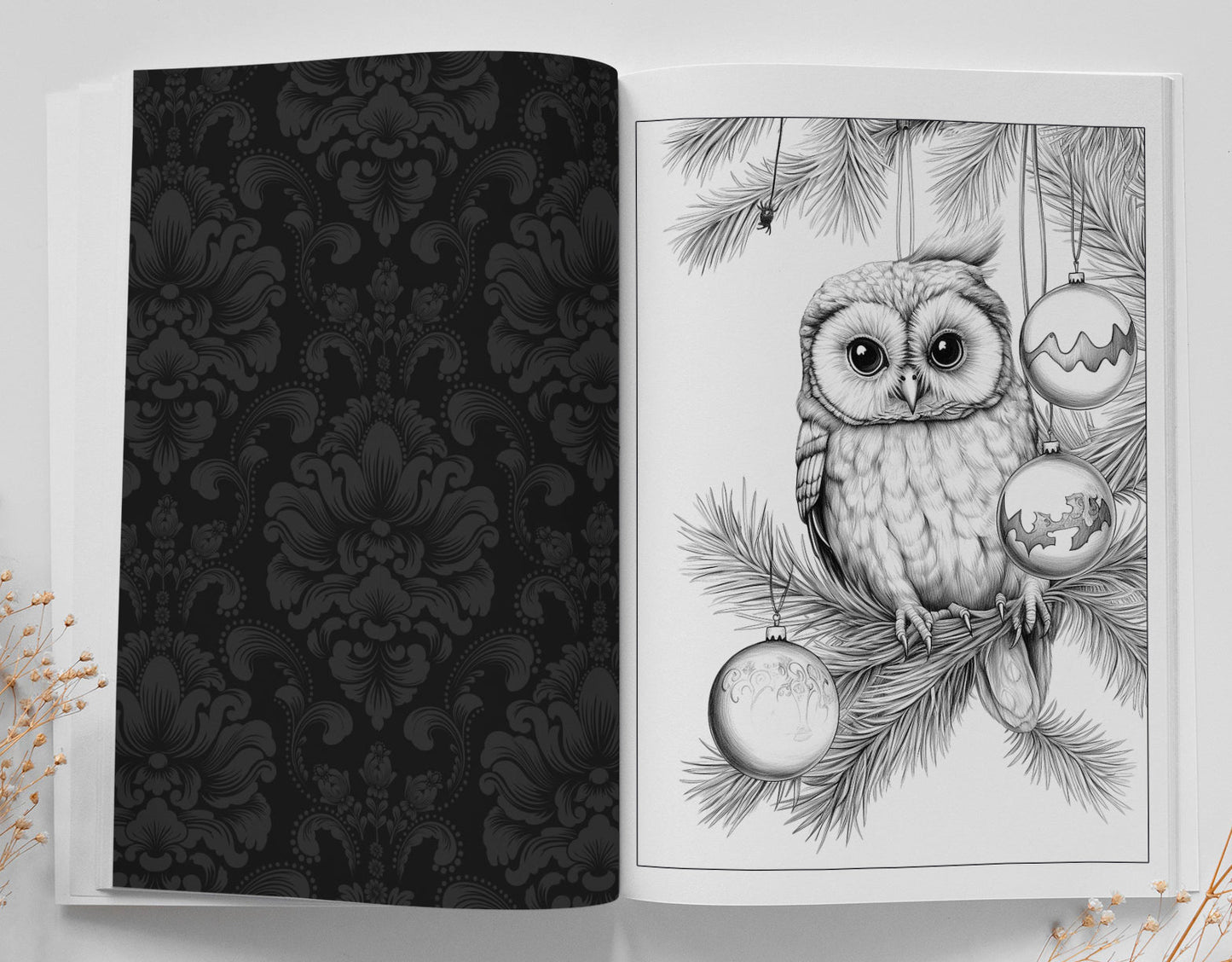 Weihnachts - Tiere Malbuch Graustufen (Buchdruck) - Monsoon Publishing