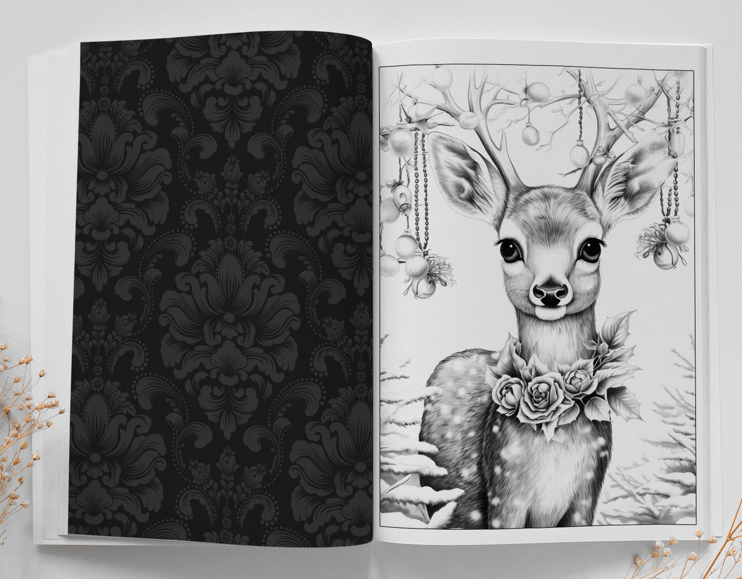Weihnachts - Tiere Malbuch Graustufen (Buchdruck) - Monsoon Publishing