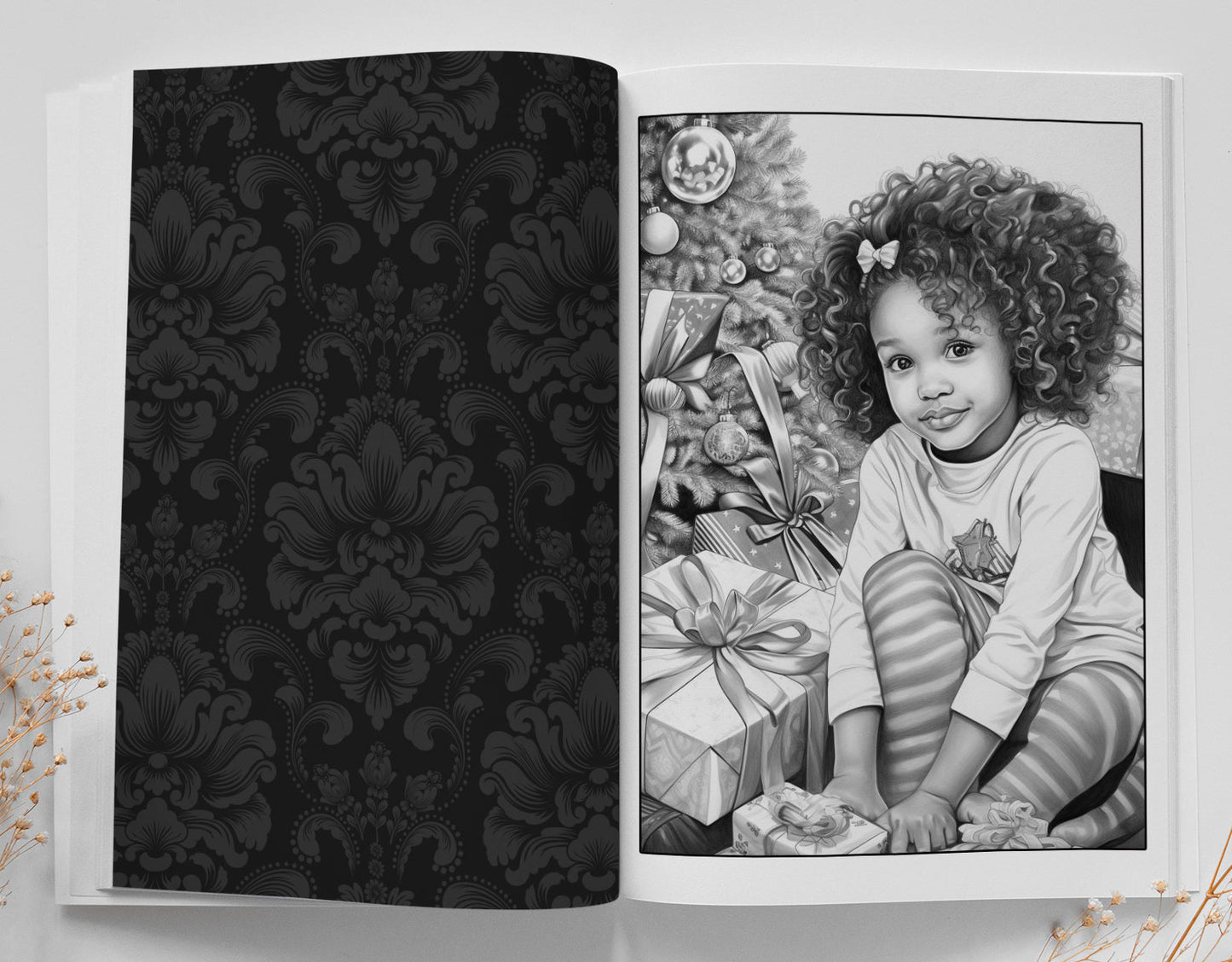 Weihnachtskinder Malbuch Graustufen (Buchdruck) - Monsoon Publishing