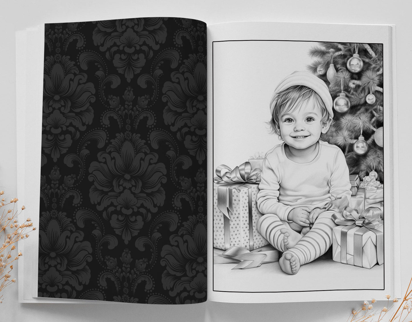 Weihnachtskinder Malbuch Graustufen (Buchdruck) - Monsoon Publishing