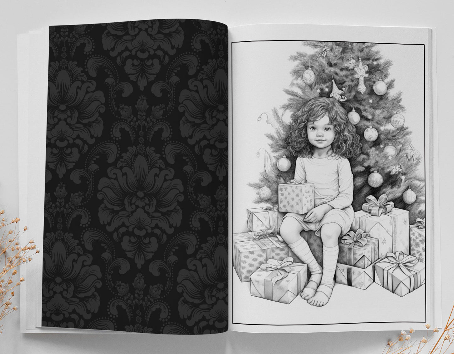 Weihnachtskinder Malbuch Graustufen (Buchdruck) - Monsoon Publishing