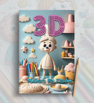 3D Malbuch für Kinder Graustufen (Buchdruck)