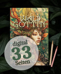 Waldgöttin Graustufen Malbuch (Digital)