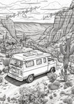 Camping Abenteuer Graustufen Malbuch (Buchdruck)
