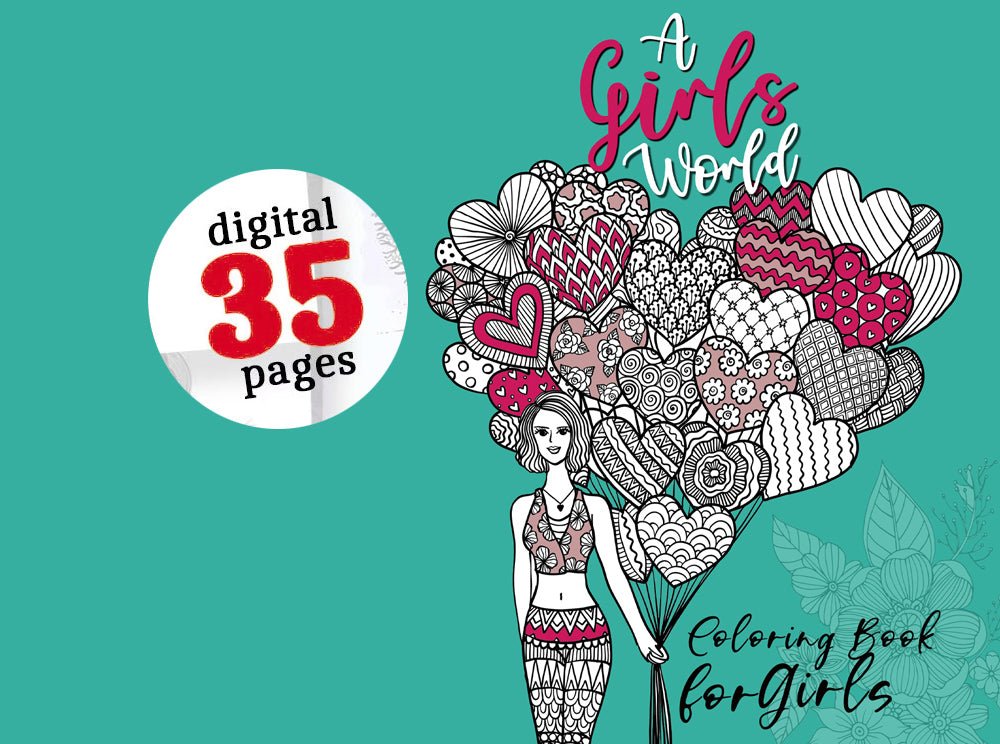 A Girls World Malbuch für Mädchen (Digital) - Monsoon Publishing