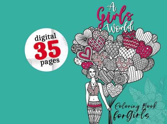 A Girls World Malbuch für Mädchen (Digital) - Monsoon Publishing
