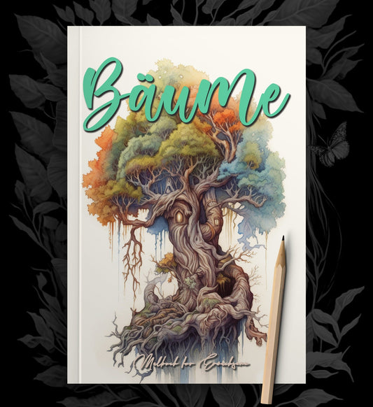 Bäume Malbuch für Erwachsene Graustufen (Buchdruck) - Monsoon Publishing