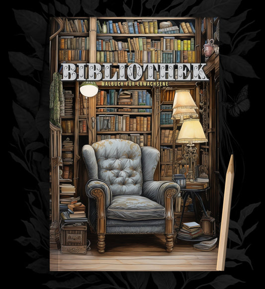 Bibliotheken Malbuch Graustufen (Buchdruck) - Monsoon Publishing