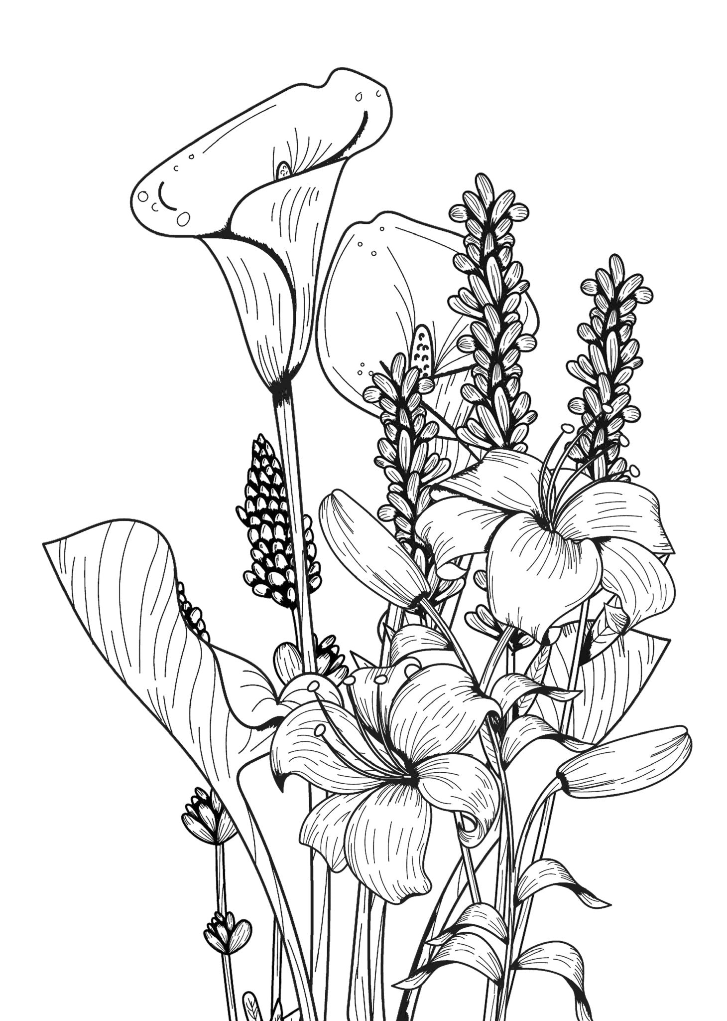 Blumen Malbuch für Erwachsene (Digital) - Monsoon Publishing