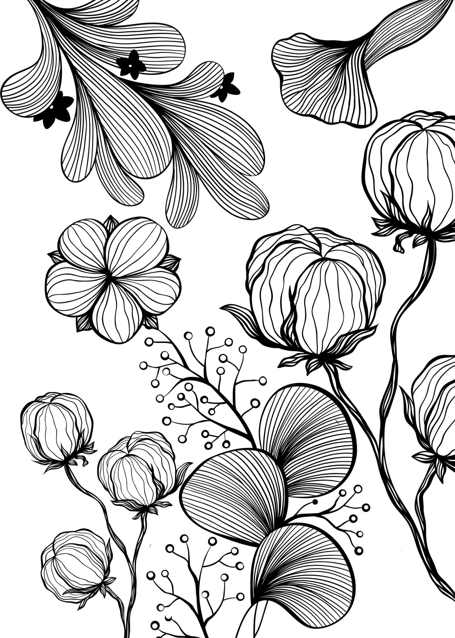 Blumen Malbuch für Erwachsene (Digital) - Monsoon Publishing