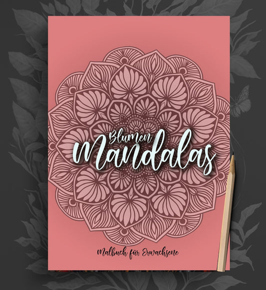 Blumen Mandala Malbuch für Erwachsene (Buchdruck) - Monsoon Publishing