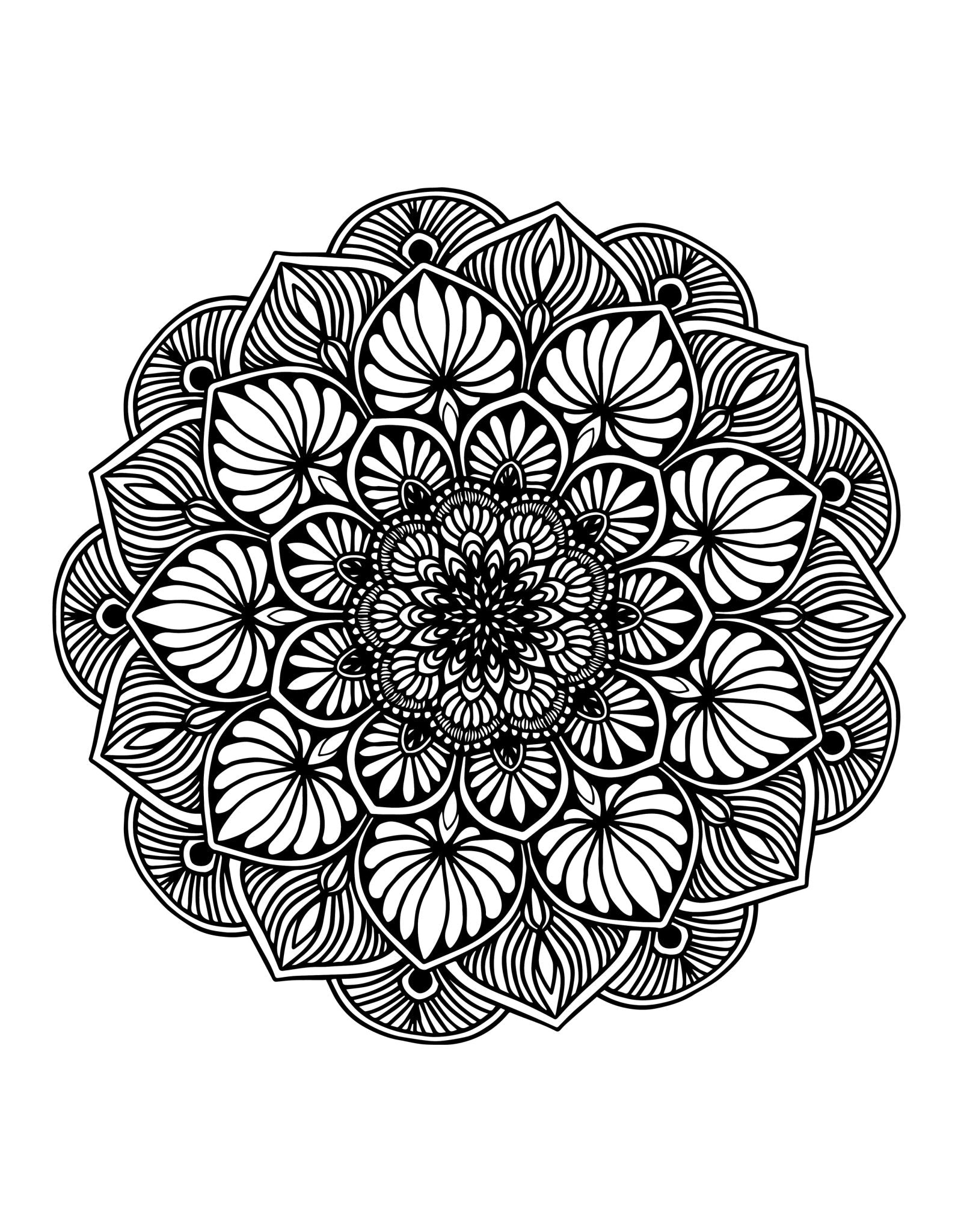 Blumen Mandalas Malbuch für Erwachsene (Digital) - Monsoon Publishing