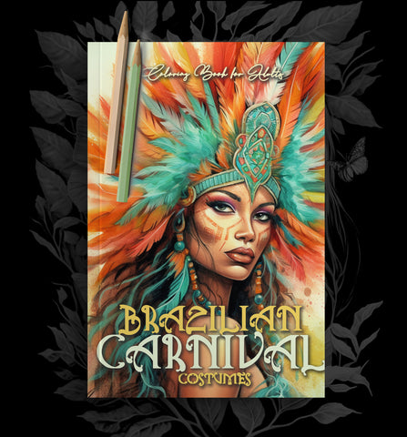 Brazilian Carnival Graustufen Malbuch (Buchdruck)