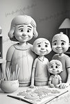 3D Malbuch für Kinder Graustufen (Buchdruck)