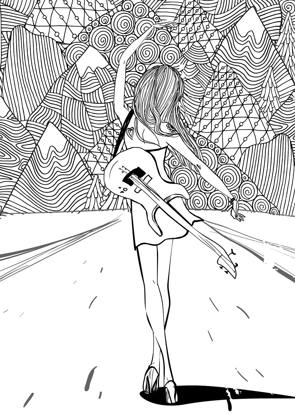 Doodle Girls Malbuch für Mädchen (Digital) - Monsoon Publishing