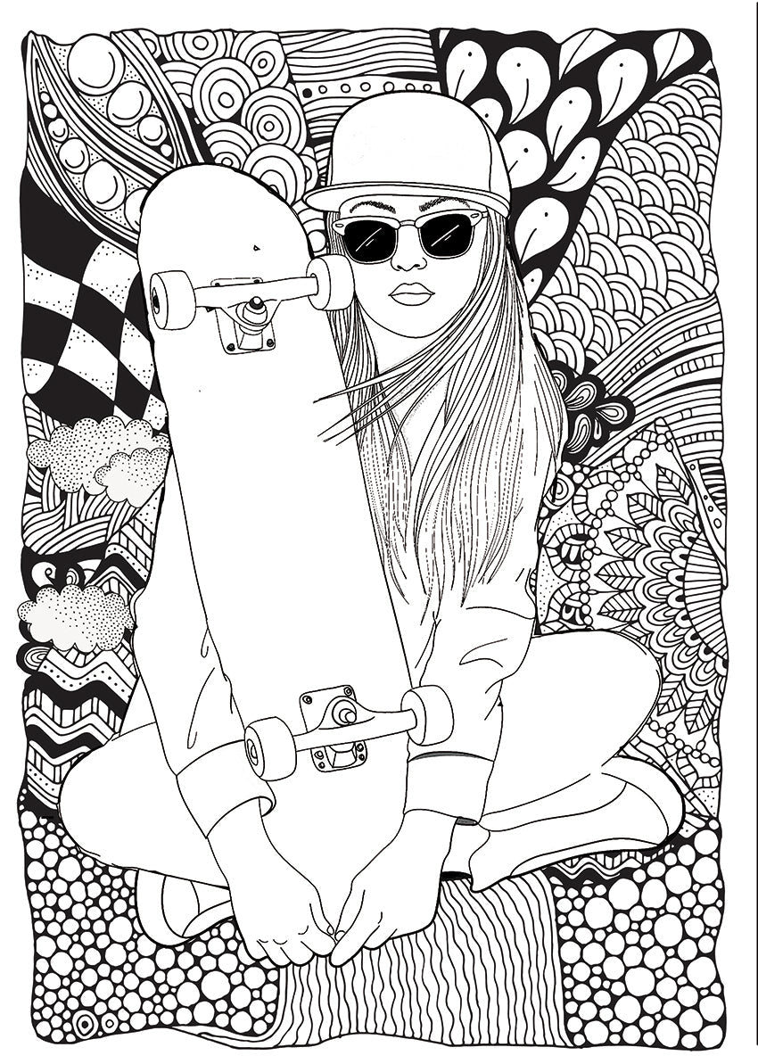 Doodle Girls Malbuch für Mädchen (Digital) - Monsoon Publishing