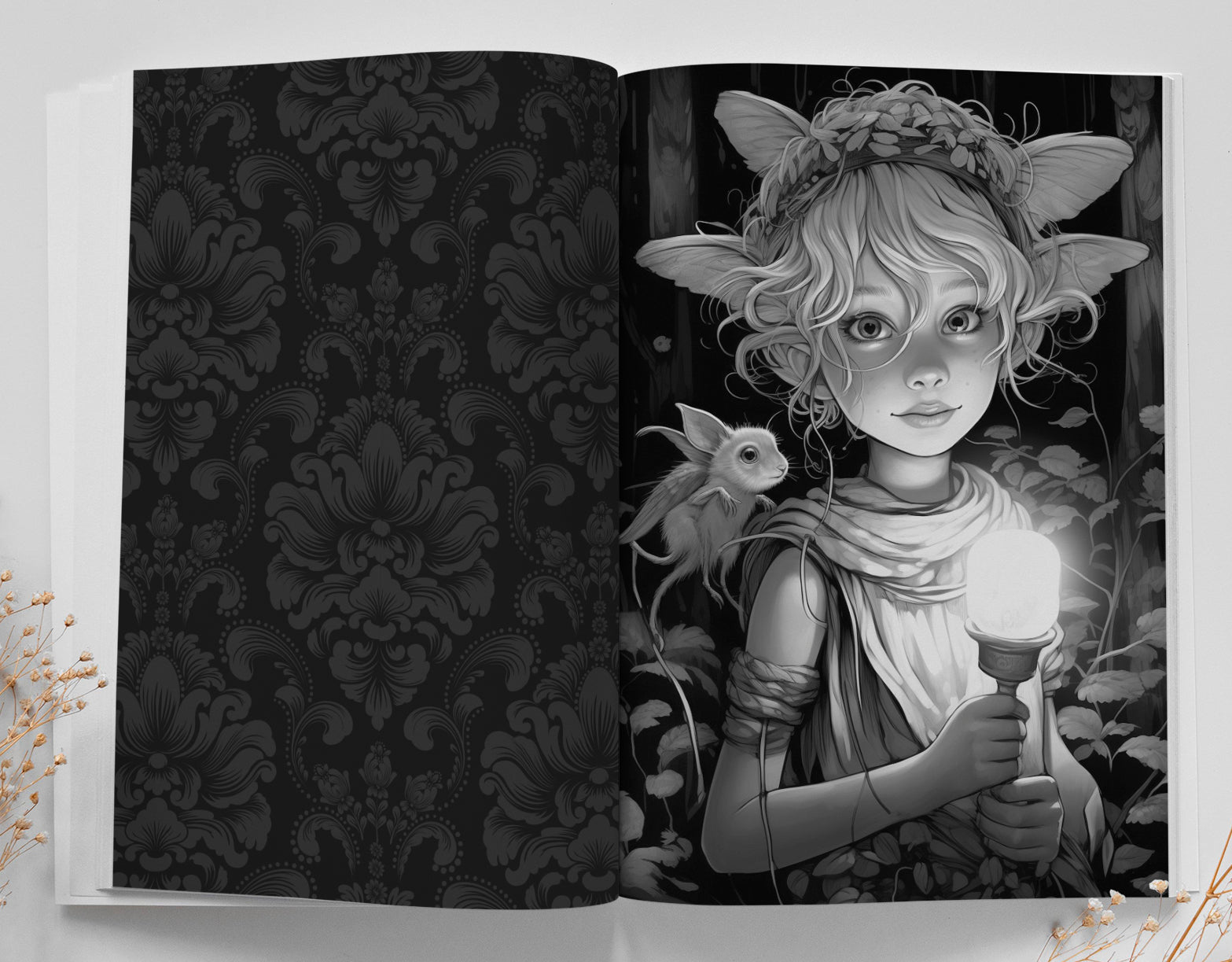 Elfen in der Nacht Malbuch Graustufen (Buchdruck) - Monsoon Publishing